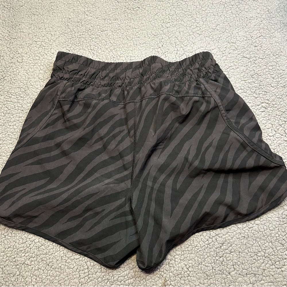 Avia Women's Zebra Print Athletic Shorts Small Black 2 in 1 Running Spandex - Picture 5 of 7